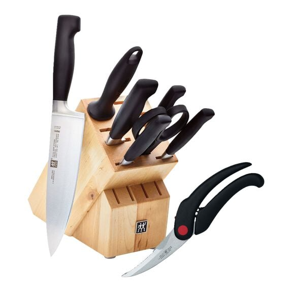 Zwilling 8-Piece Four Star Knife Block Set With Poultry Shears - 35746-801