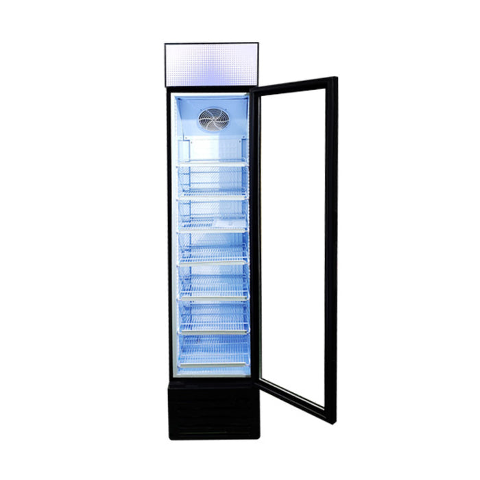 Nella 16.5" Slim Glass Door Display Refrigerator with Top Lightbox 145L