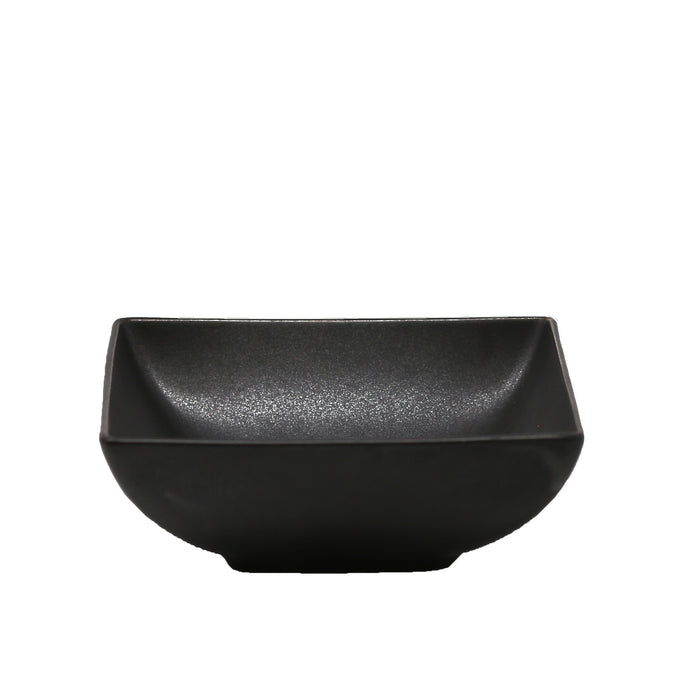 Nella 5.4" Azia Matte Black Porcelain Square Bowl - 24/Case - 50061 BK