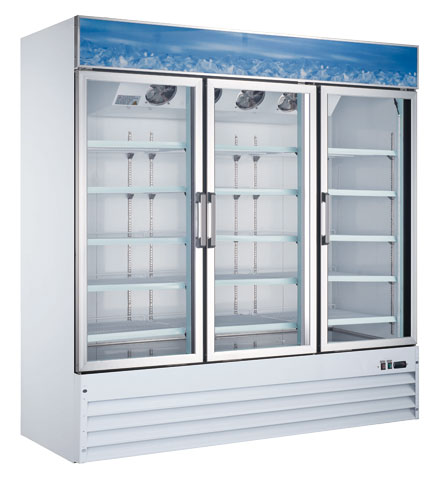 Nella 80" 3-Door Swing Glass Merchandising Freezer - 52.3 Cu. Ft. - 50087