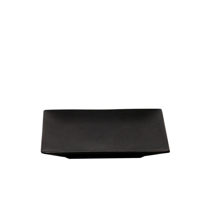 Nella 6.4" Azia Matte Black Porcelain Square Plate - 24/Case - 50106 BK