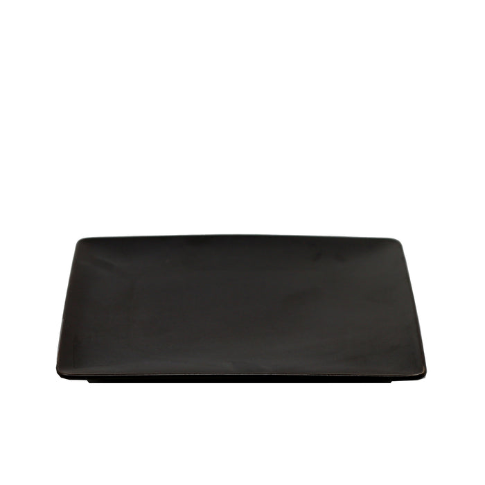 Nella 8.4" Azia Matte Black Porcelain Square Plate - 24/Case - 50108 BK