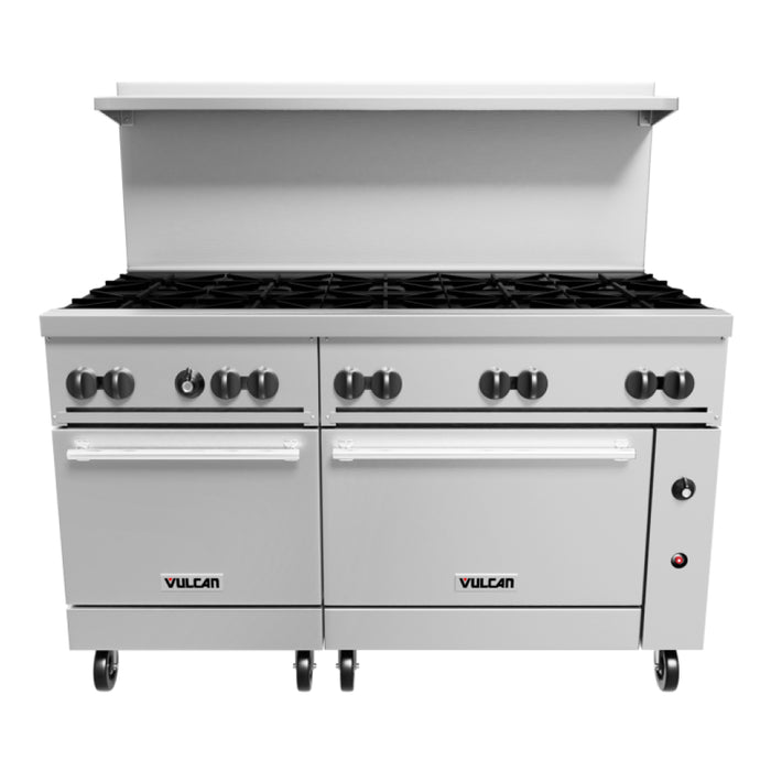 Vulcan 60SS-10B 60" Gas 10-Burner Range with 2 Standard Ovens - 358,000 BTU