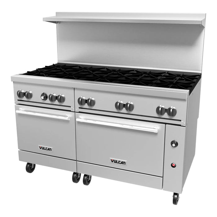 Vulcan 60SS-10B 60" Gas 10-Burner Range with 2 Standard Ovens - 358,000 BTU