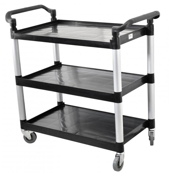 Nella 40.75" x 19.5" x 39" Black Bus Cart With 3 Shelves - 43069