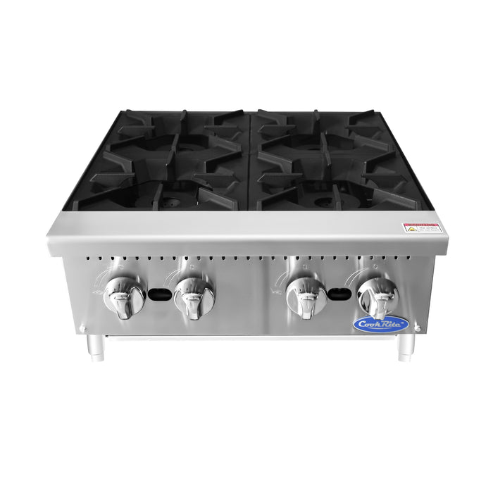 Atosa ACHP-4 24" Natural Gas 4-Burner Heavy Duty Countertop Range - 128,000 BTU