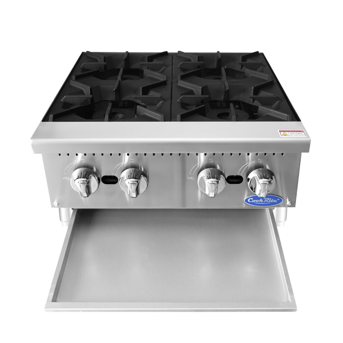 Atosa ACHP-4 24" Natural Gas 4-Burner Heavy Duty Countertop Range - 128,000 BTU