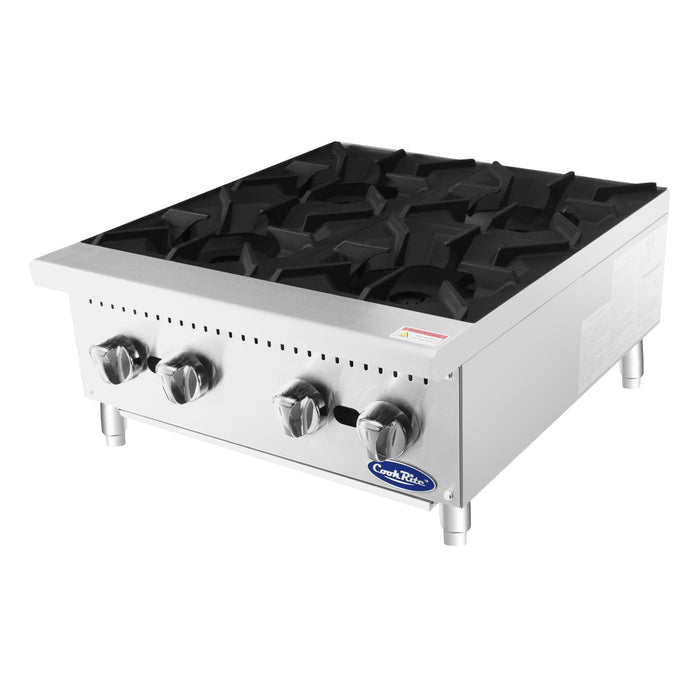 Atosa ACHP-4 24" Natural Gas 4-Burner Heavy Duty Countertop Range - 128,000 BTU