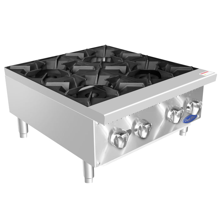 Atosa ACHP-4 24" Natural Gas 4-Burner Heavy Duty Countertop Range - 128,000 BTU