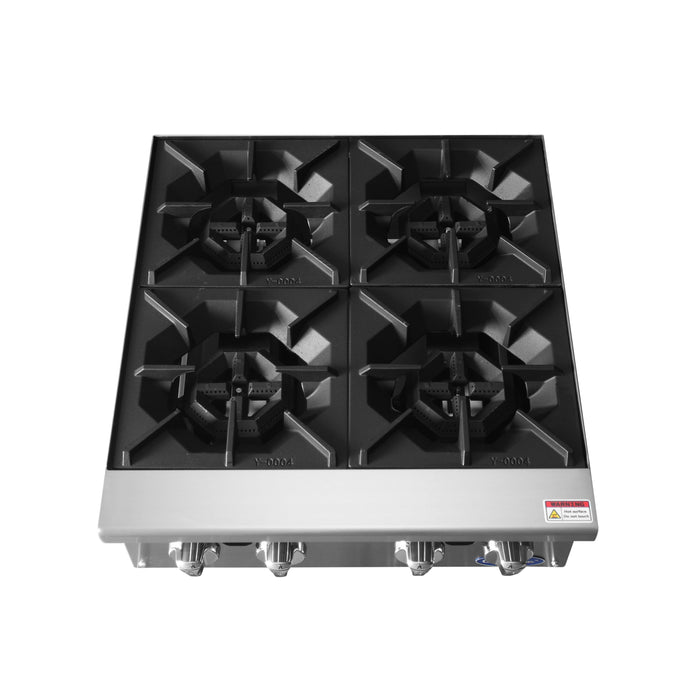 Atosa ACHP-4 24" Natural Gas 4-Burner Heavy Duty Countertop Range - 128,000 BTU