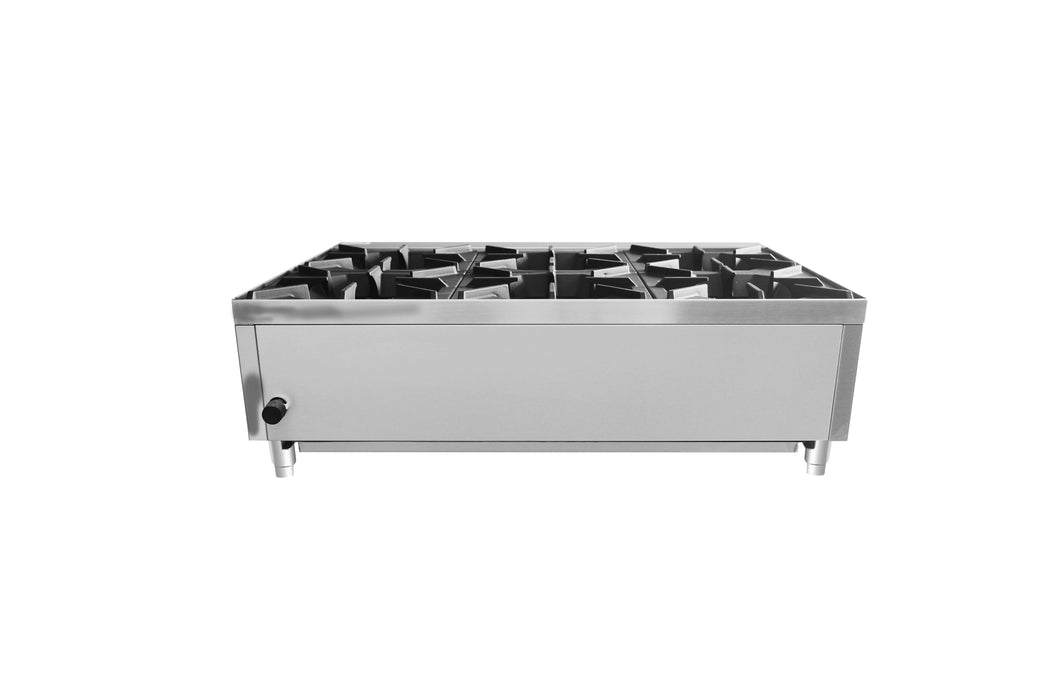 Atosa ACHP-6 36" Natural Gas 6-Burner Heavy Duty Countertop Range - 192,000 BTU