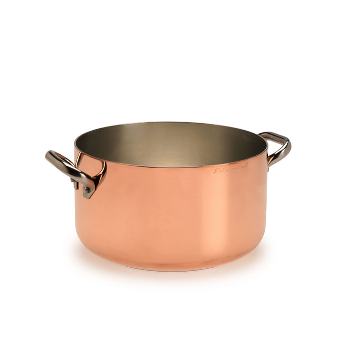 Pentole Agnelli ALCU104PI24 9.4" Brass Copper Casserole with Handles