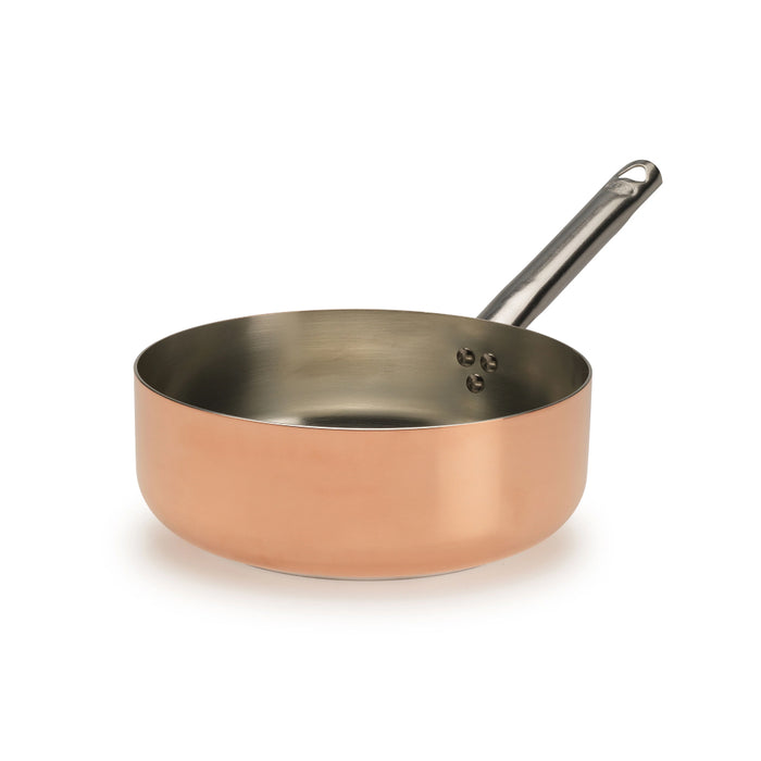 Pentole Agnelli ALCU107PI24 9.4" Brass Copper High Saute Pan with Handle