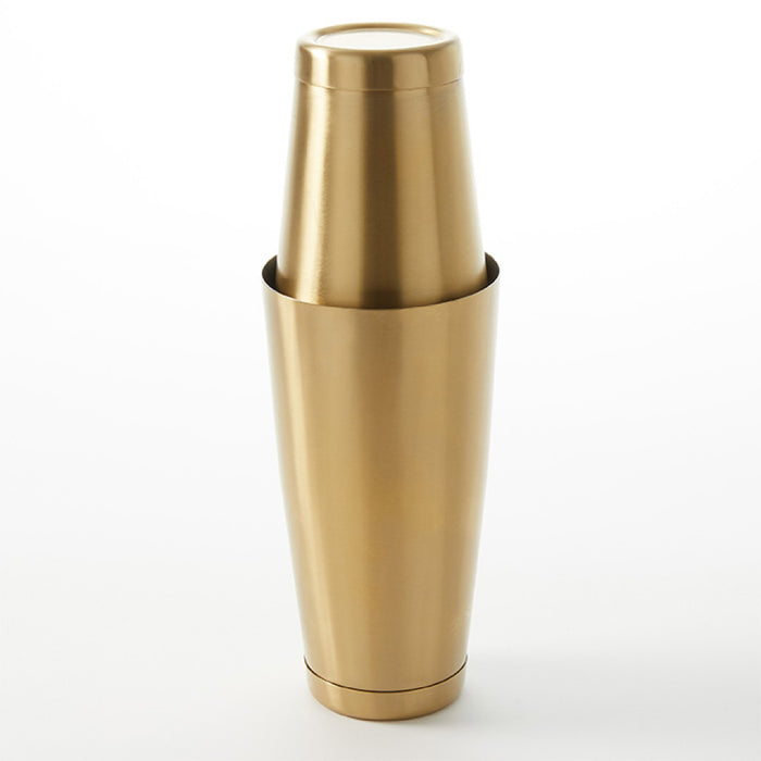 American Metalcraft GBSSET Stainless Steel Gold Boston Cocktail Shaker Set