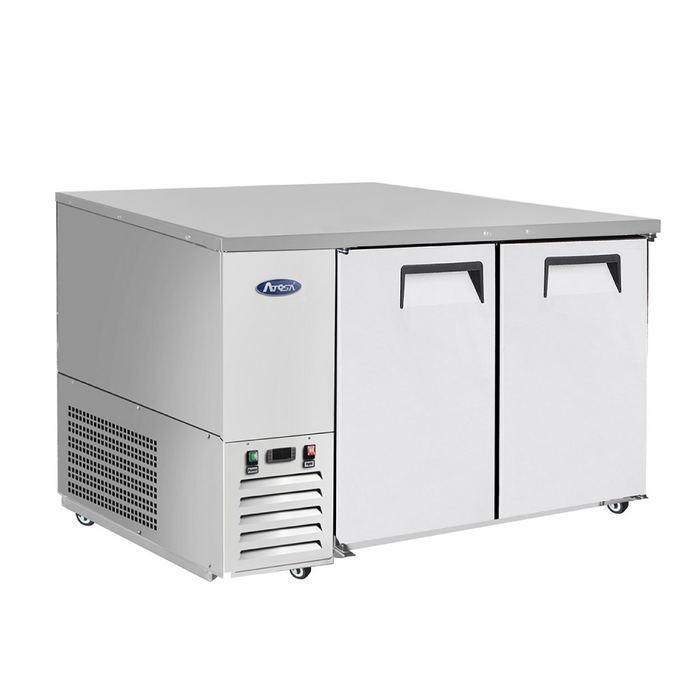 Atosa SBB69GRAUS1 69" Solid 2-Door Shallow Depth Back Bar Cooler - 18.6 Cu. Ft.