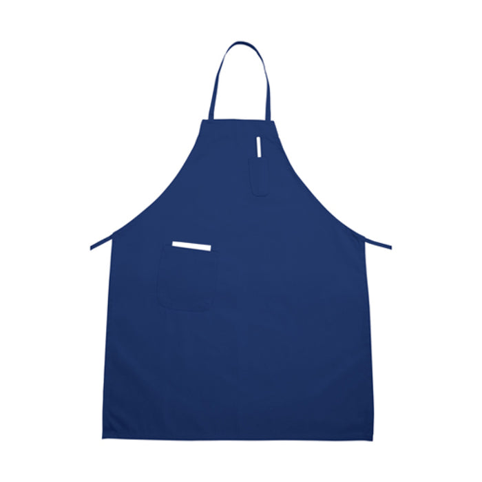 Winco BA-PBL 33" x 26" Blue Full-Length Bib Apron with Pockets