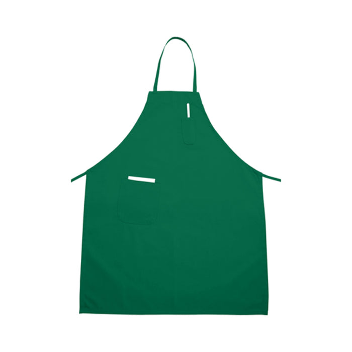 Winco BA-PLG 33" x 26" Green Full-Length Bib Apron with Pockets