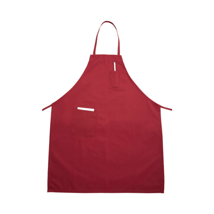 Winco BA-PRD 33" x 26" Red Full-Length Bib Apron with Pockets