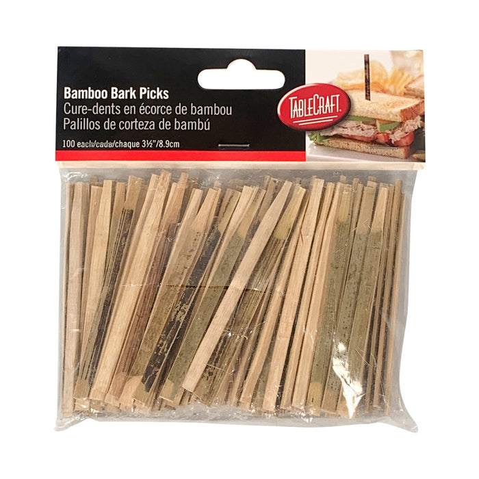 Tablecraft BAMBK35 3.5"  Bamboo Bark Picks - 100 / Pack