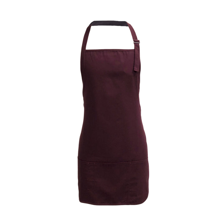 Spirito BG22002 28" x 22.5" Burgundy Bib Apron