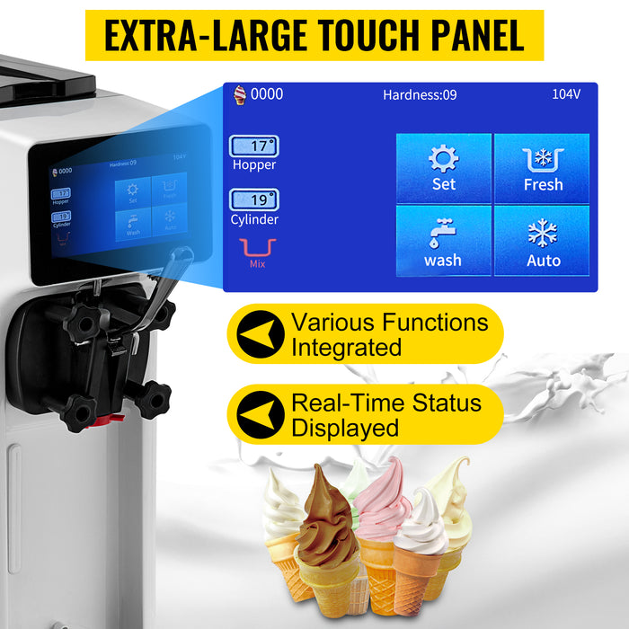 Nella 4.5L Commercial Countertop Soft Ice Cream Machine - 110V, 10-15L/hr Output