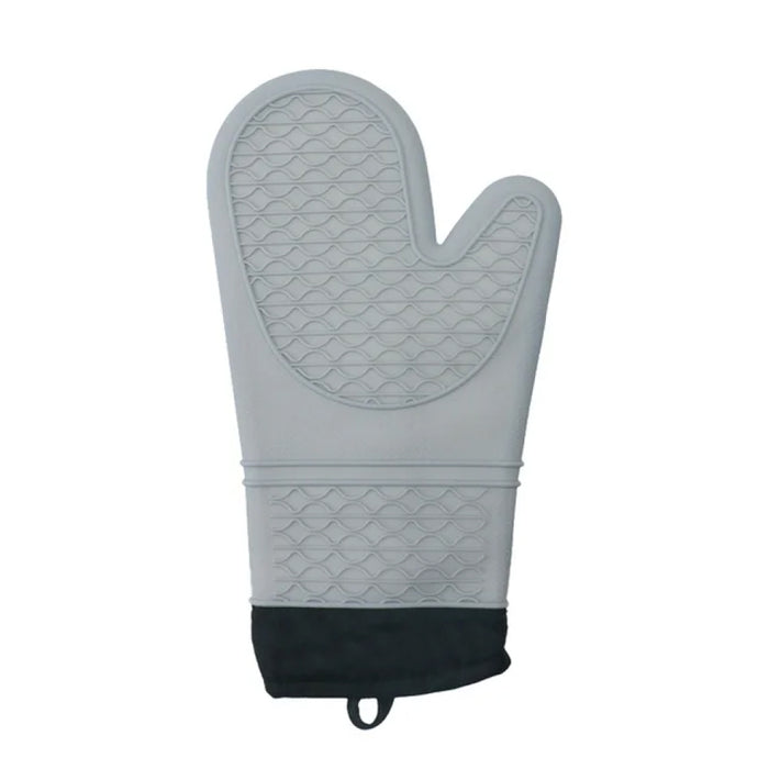 Cool Touch 15" Cool Grey Silicone & Cotton Oven Mitt - CT-SF-CG15