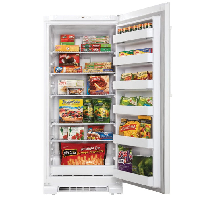 Danby DUF167A4WDD 30" Solid Door White Upright Freezer - 16.7 Cu. Ft.