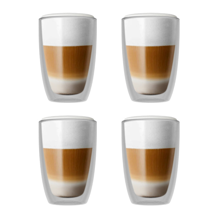 Bellucci 8.4 Oz. Double Wall Cappuccino Glass 4-Piece Set - DWBEL240ML