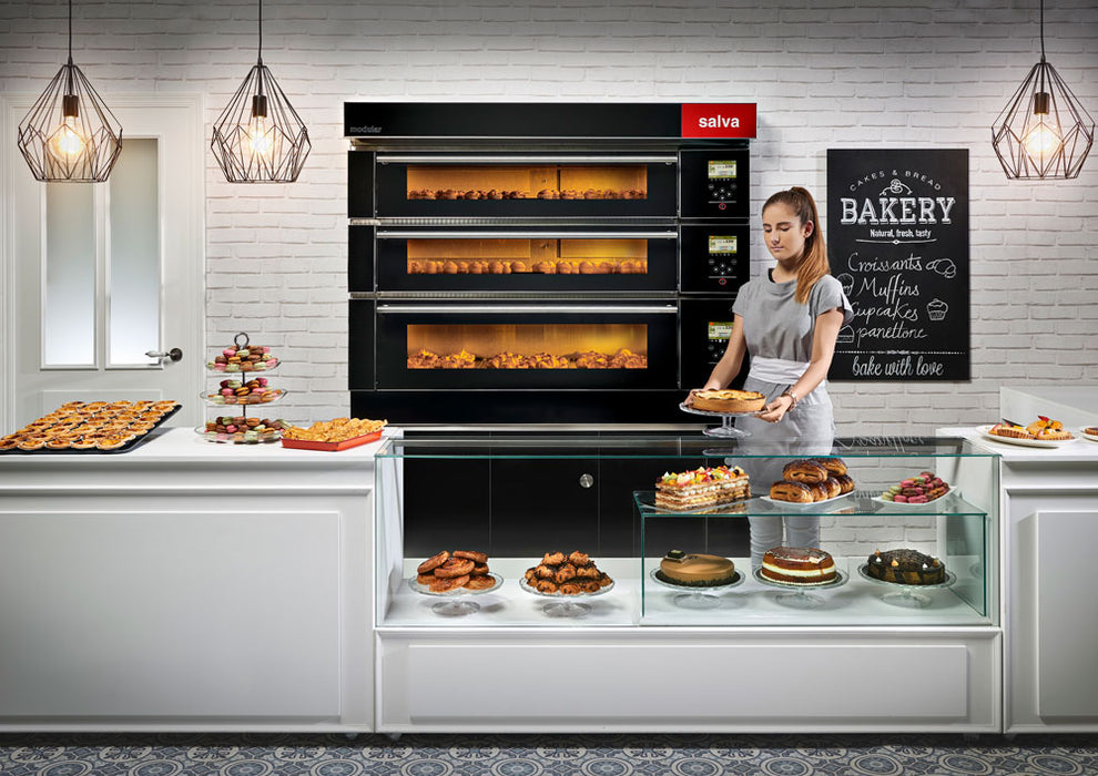 Salva NXM Modular 57.5" Electric 2-Deck Oven with Pizza Door - NXM-2004-P2-S530
