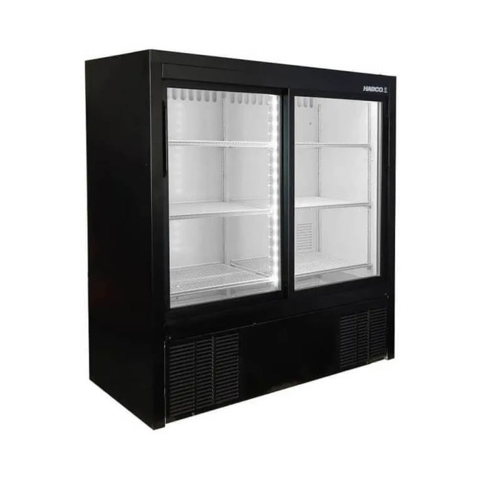 Habco ESM14SL48HC 47" 6-Shelf Double Sliding Door Merchandising Refrigerator