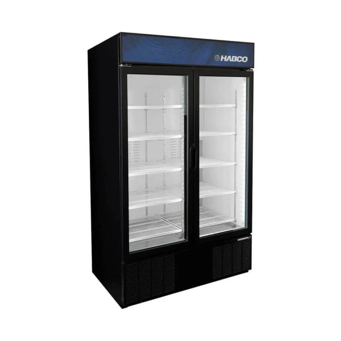 Habco ESM46HC 47.5" 10-Shelf Double Swing Glass Door Refrigerated Merchandiser