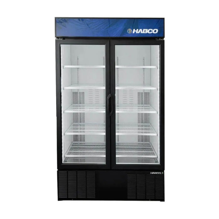 Habco ESM46HC 47.5" 10-Shelf Double Swing Glass Door Refrigerated Merchandiser