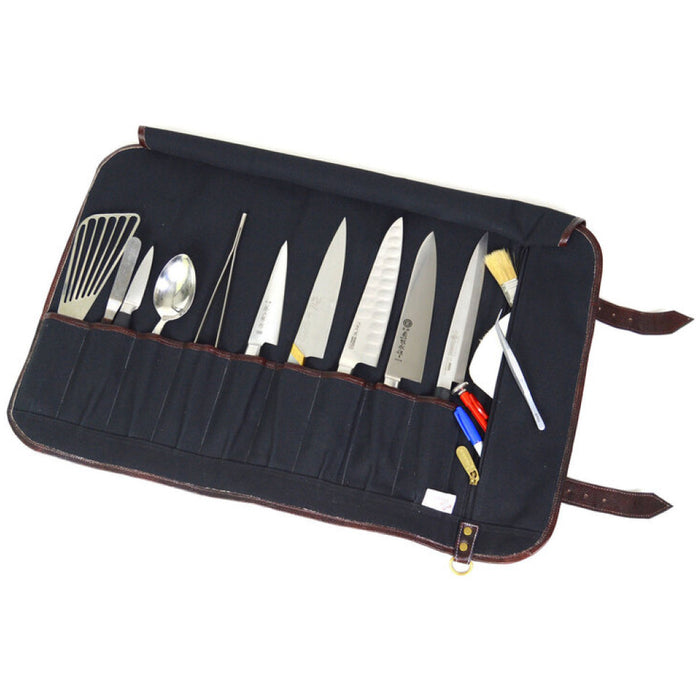 Boldric BOCKR111 9-Pocket Black Canvas Roll Knife Bag