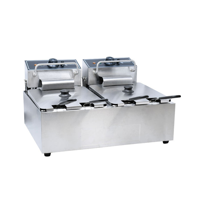 Nella 26 Lb. Dual Electric Countertop Deep Fryer - 34868 - 110V/1Ph