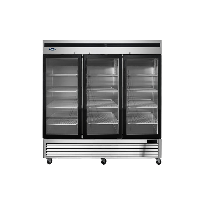 Atosa MCF8704GR 81.87" 3-Door Swing Glass Merchandising Freezer - 67.9 Cu.Ft