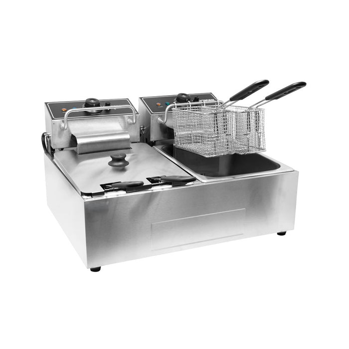 Nella 26 Lb. Dual Electric Countertop Deep Fryer - 34868 - 110V/1Ph