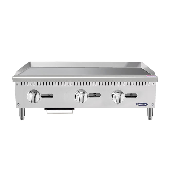 Atosa ATMG-36 36" Heavy-Duty Gas Griddle With Manual Control - 90,000 BTU