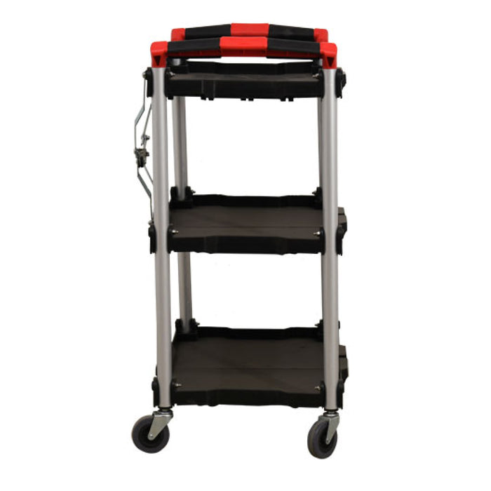 Nella 17" x 23.6" Small Black Folding Utility Cart With 3 Shelves - 47108