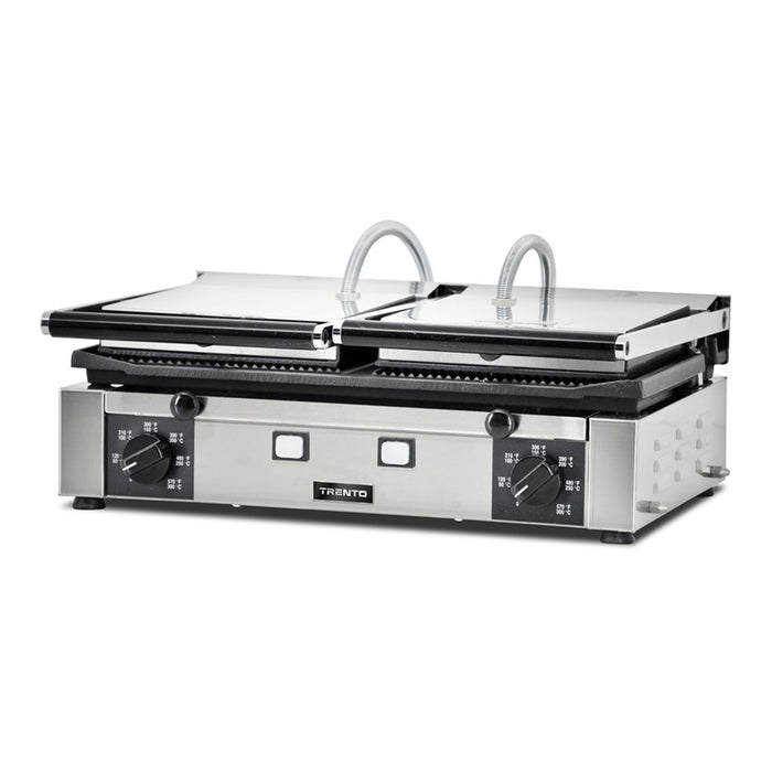 Trento 10" x 19" Ribbed Sandwich Grill 230V - 11378