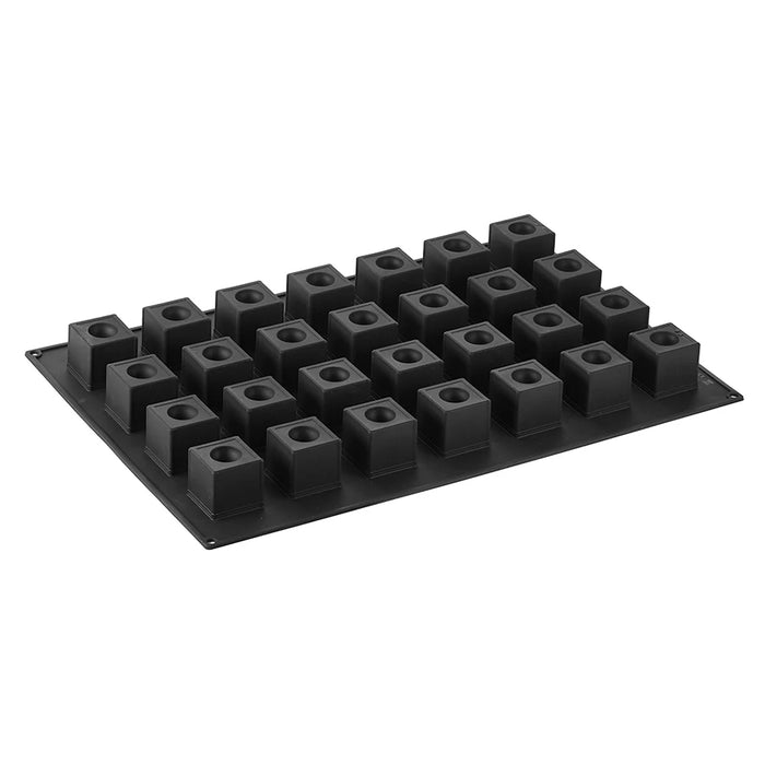 Pavoni PX007 Pavoflex 50 x 50 x 50 mm Black Cube Shaped Silicone Mold