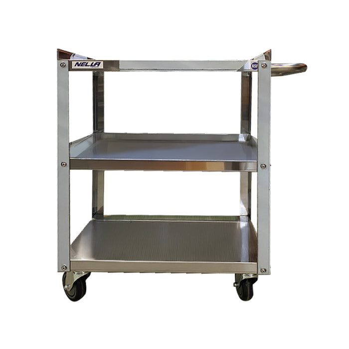 Nella 18" x 28" x 32" 3-Tier Stainless Steel Utility Cart - JC-CART-1524-KD