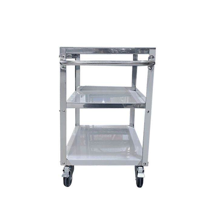 Nella 33" x 21" x 33" 3-Tier Stainless Steel Utility Cart - JC-CART-2133