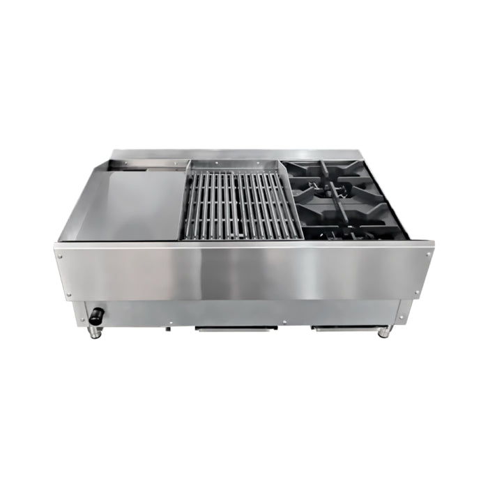 Nella 36" Countertop Natural Gas Hot Plate, Charbroiler and Griddle - 48086