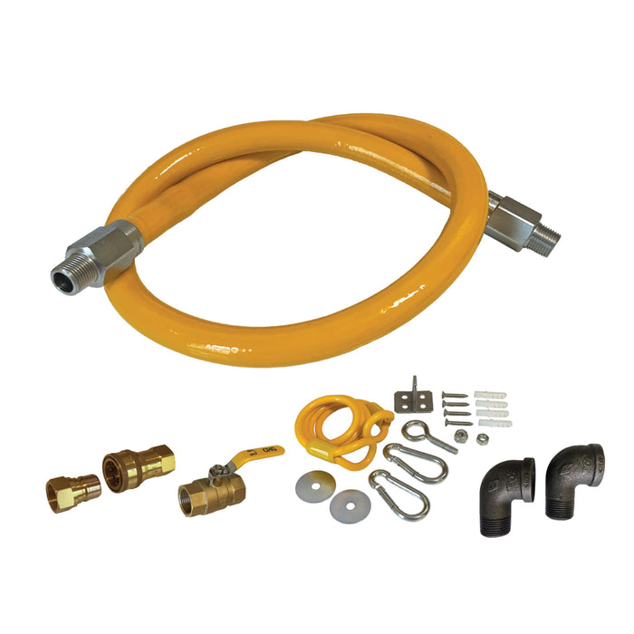 Encore 3/4" x 36" Commercial Gas Hose Connecter Kit - GHM-034KTC136