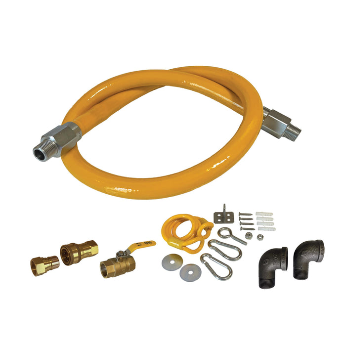 Encore 1" x 48" Commercial Gas Hose Connecter Kit - GHM-100KTC148