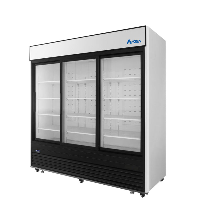 Atosa MCF8729GR 87" Bottom Mount 3 Glass Door Refrigerated Merchandiser - 64.4 Cu.Ft.