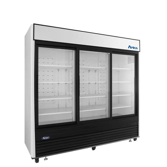 Atosa MCF8729GR 87" Bottom Mount 3 Glass Door Refrigerated Merchandiser - 64.4 Cu.Ft.