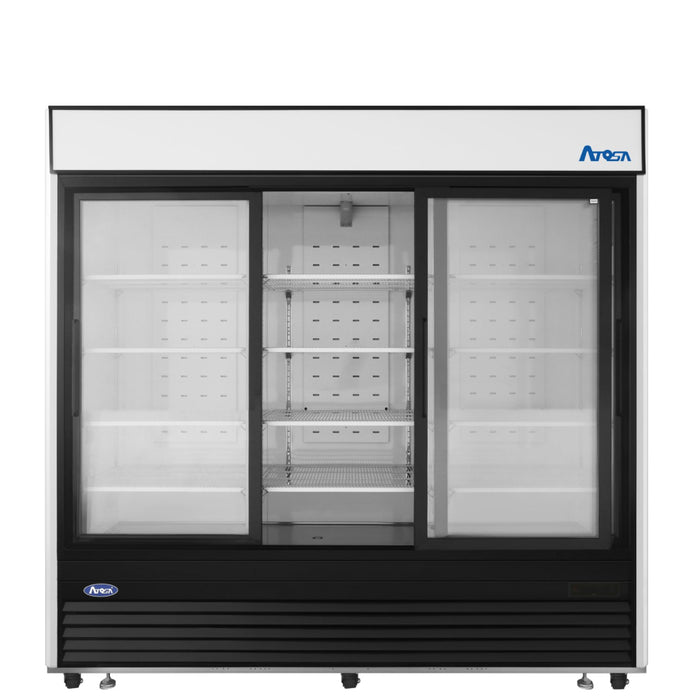 Atosa MCF8729GR 87" Bottom Mount 3 Glass Door Refrigerated Merchandiser - 64.4 Cu.Ft.