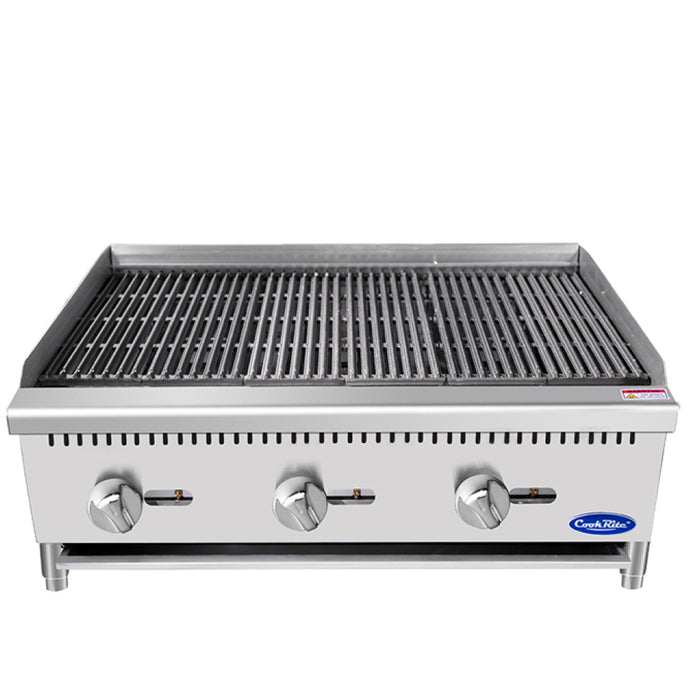 Atosa ATCB-36 36" Countertop Radiant Natural Gas Charbroiler - 105,000 BTU