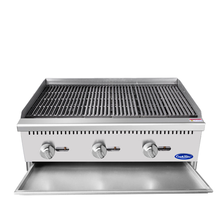 Atosa ATCB-36 36" Countertop Radiant Natural Gas Charbroiler - 105,000 BTU